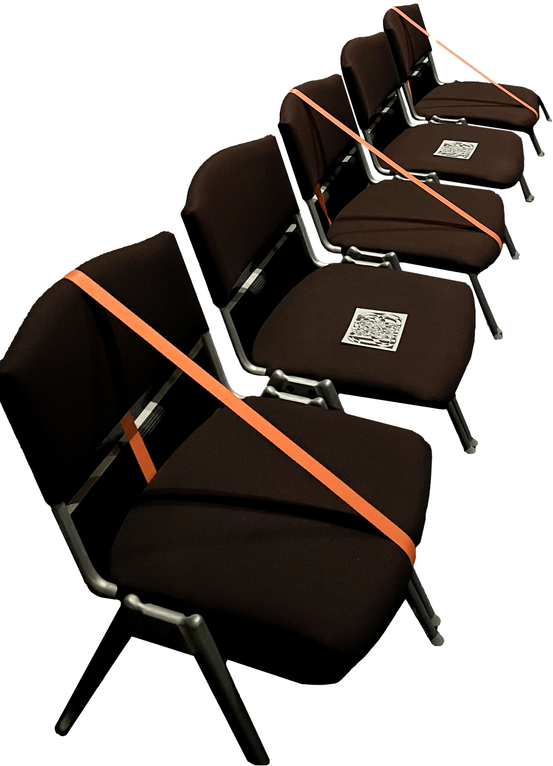 Card on chairs at the concert hall